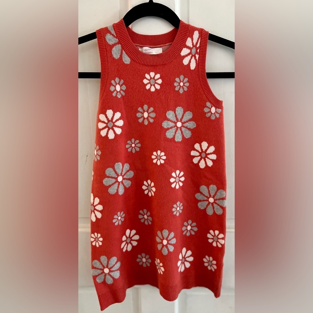 EVSIE NWT Girls Floral Sweater Tank Dress, Size 9